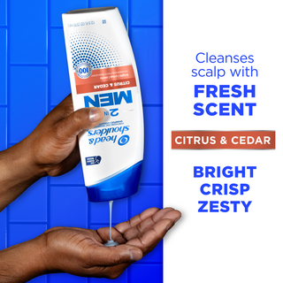 Mens 2 in 1 Dandruff Shampoo and Conditioner, Citrus & Cedar