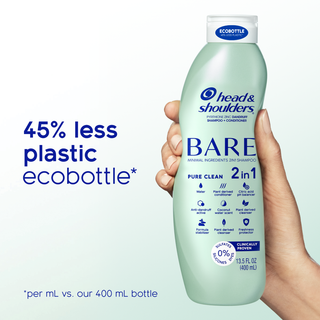 BARE Pure Clean Champú y Acondicionador Anticaspa 2 en 1, Tratamiento Anticaspa
