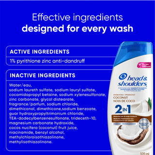 Hydrating Coconut 2 in 1 Dandruff Shampoo and Conditioner
