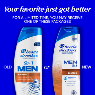 Mens 2 in 1 Dandruff Shampoo and Conditioner, Bourbon