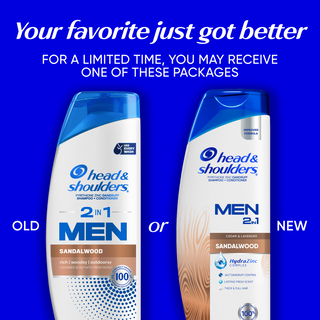 Champú y acondicionador anticaspa 2 en 1 para hombre, Sándalo