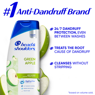 Head & Shoulders Green Apple 2 IN 1 Anti-Dandruff Shampoo & Conditioner, with Zinc Pyrithione