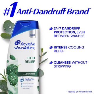 Itch Relief Dandruff Shampoo, 24/7 Protection, Zinc Pyrithione