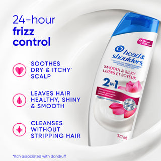 Smooth & Silky 2 in 1 Dandruff Shampoo and Conditioner, Frizz Control