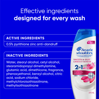 Smooth & Silky 2 in 1 Dandruff Shampoo and Conditioner, Frizz Control